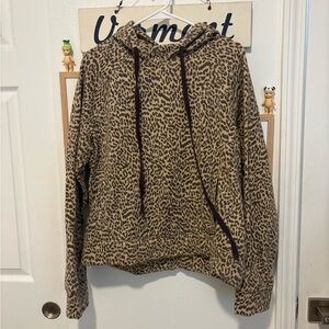 Anthropologie Leopard Print Hoodie - Tan and Black